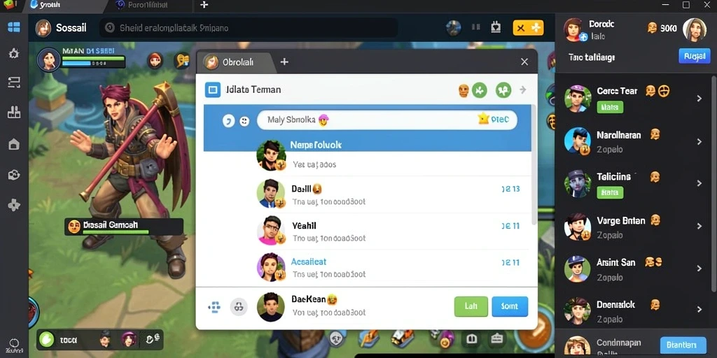Fitur interaktif untuk berkomunikasi dengan pemain lain.